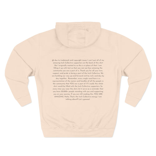 INCH Collective Hoodie — Fleece Pullover with Back Story Text
