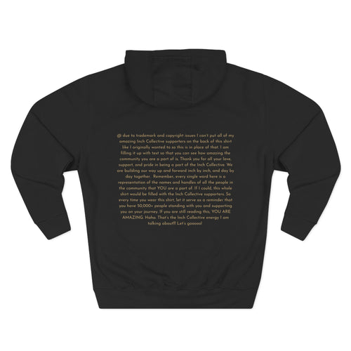 INCH Collective Hoodie — Fleece Pullover with Back Story Text